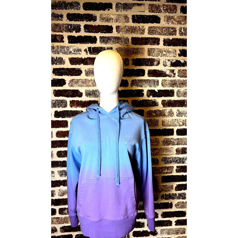 Ivory Ella Hoodie Sweatshirt Tie Dyed/Ombre Sky Blue To Purple Women's Size XS